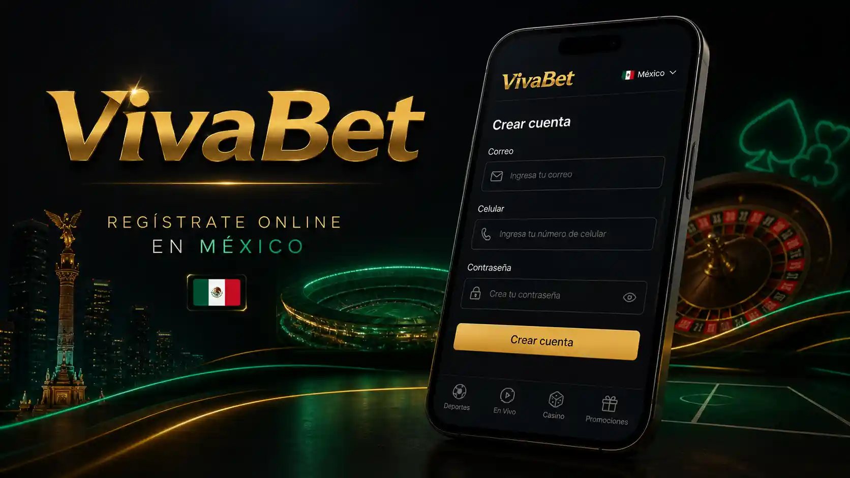 Formulario de registro online de Vivabet en un celular