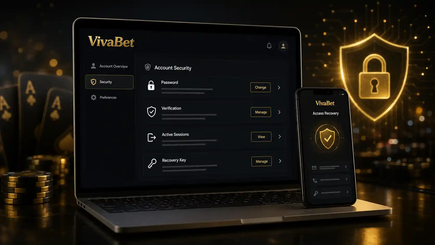 Configuración y recuperación segura de acceso en Vivabet