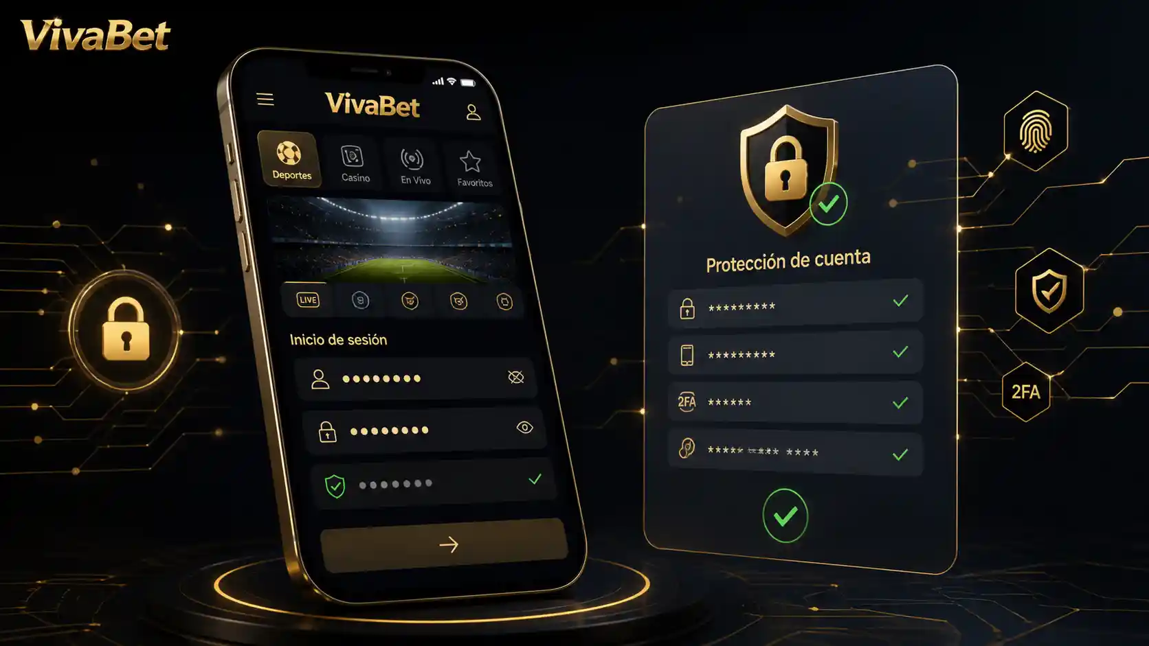 Cuenta de Vivabet protegida después de actualizar la contraseña