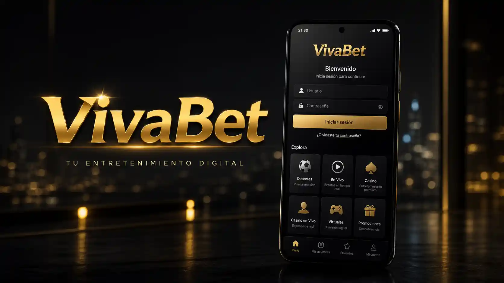 Inicio de sesión de Vivabet desde un celular Android