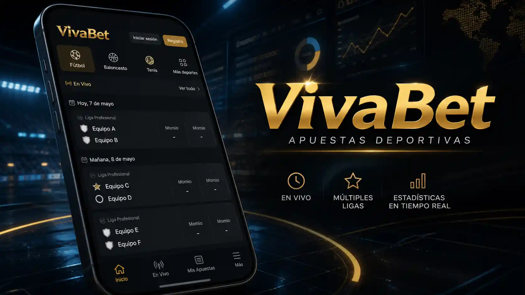 Eventos y momios deportivos en Vivabet desde el celular