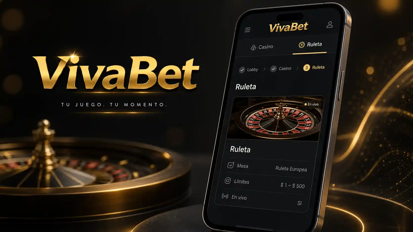 Categoría de ruleta en la app móvil de Vivabet