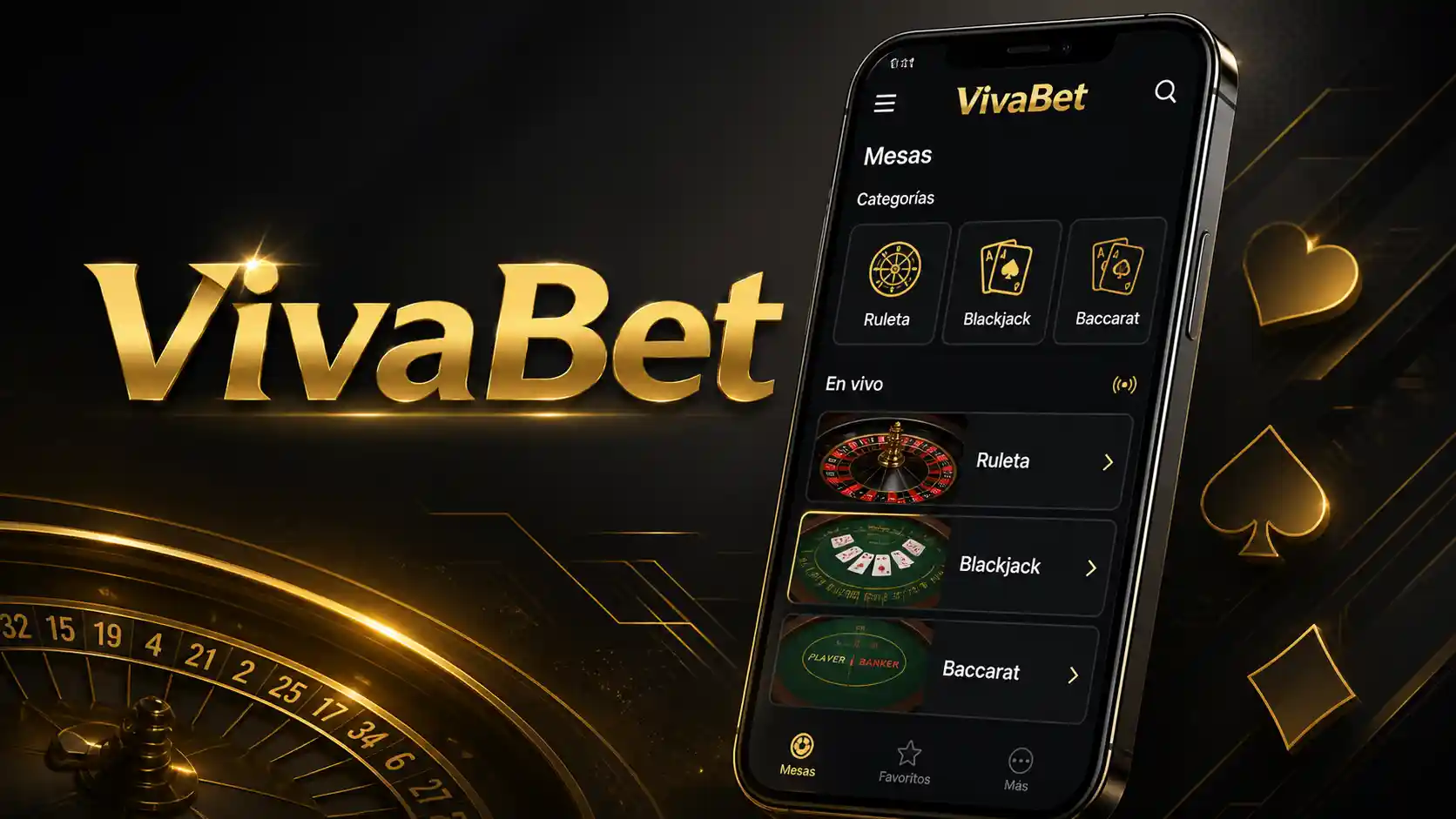 Interfaz móvil de Vivabet para revisar mesas de casino desde el celular