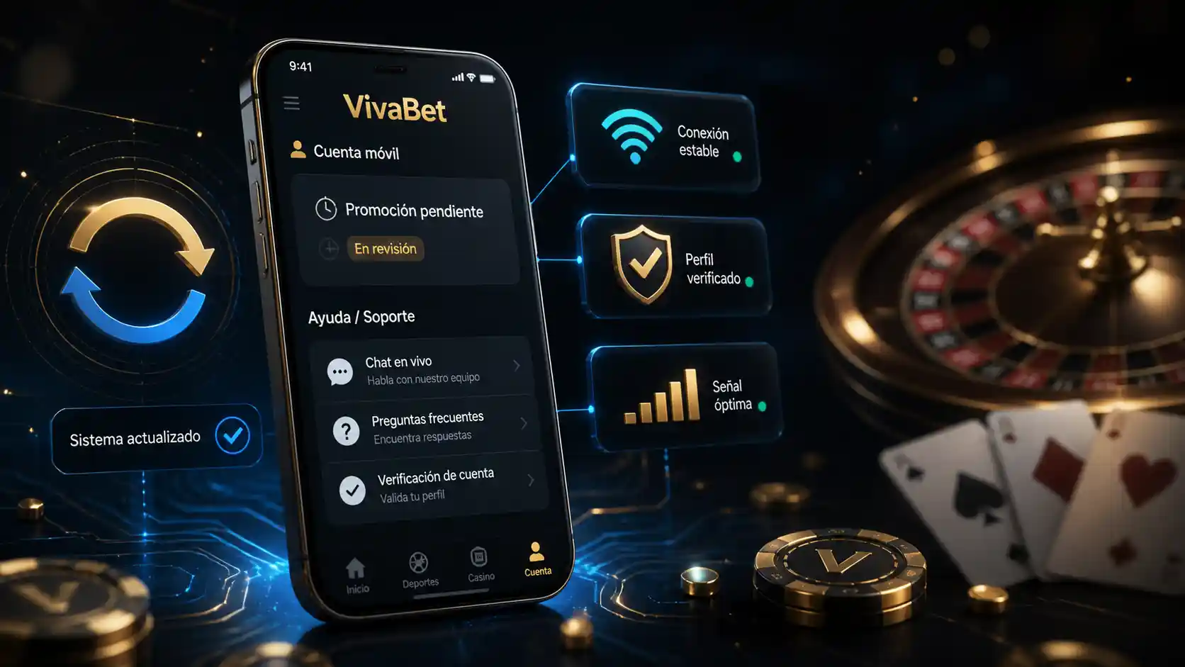 Cuenta móvil de Vivabet revisando el estado de una promoción