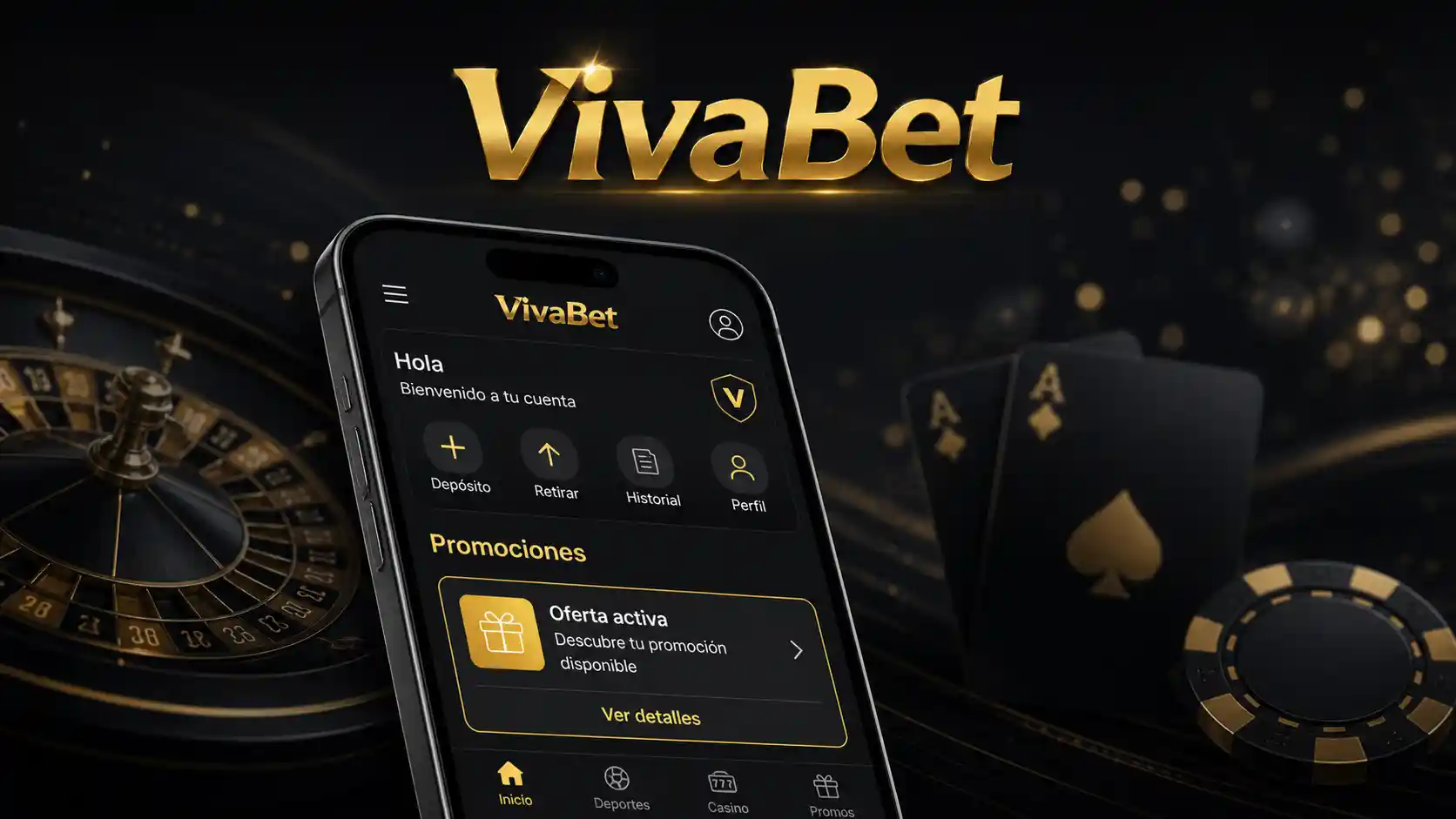 Cuenta móvil de Vivabet mostrando el área de promociones