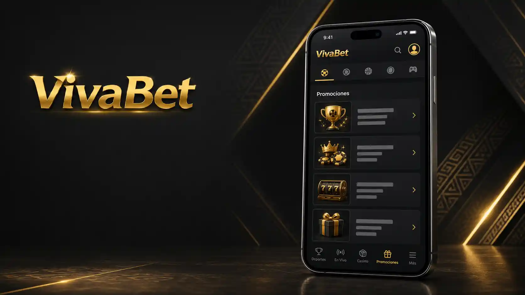 iPhone mostrando la sección de promociones de Vivabet en iOS