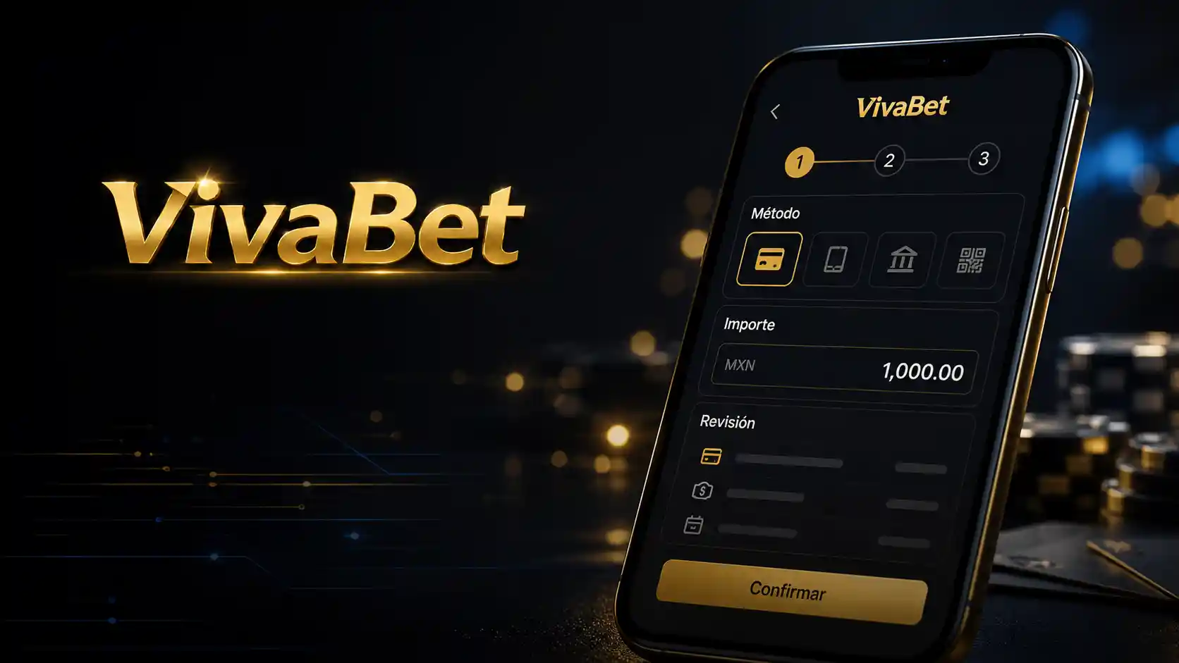 Proceso de depósito de Vivabet desde un teléfono celular