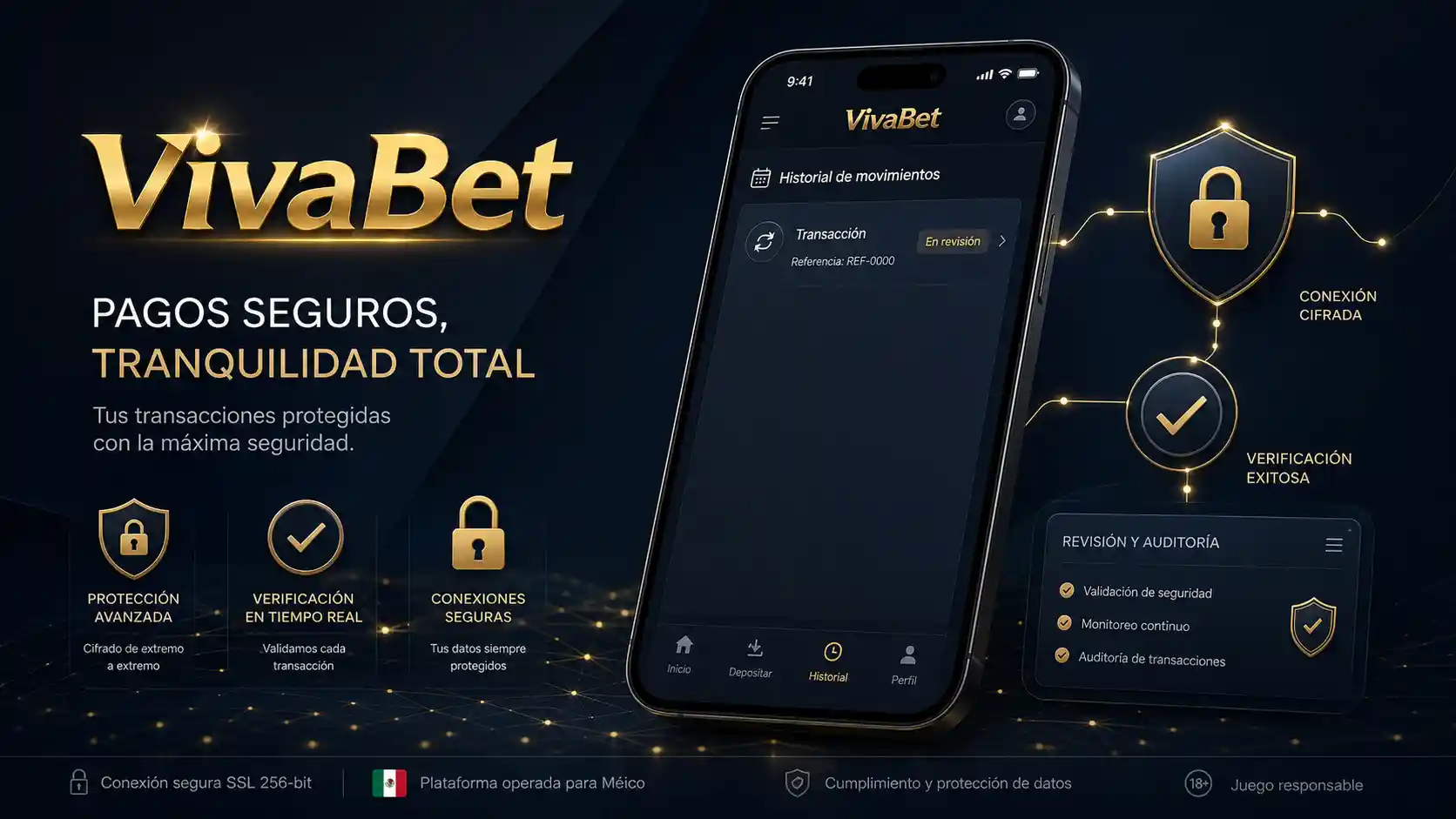 Historial móvil de una transacción de depósito en Vivabet