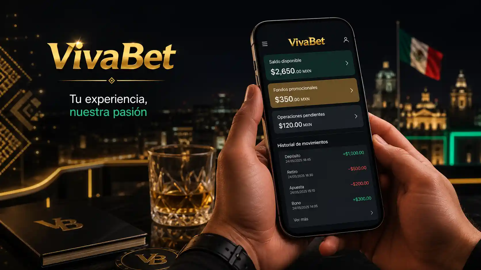 Consulta móvil de saldo e historial de movimientos en Vivabet