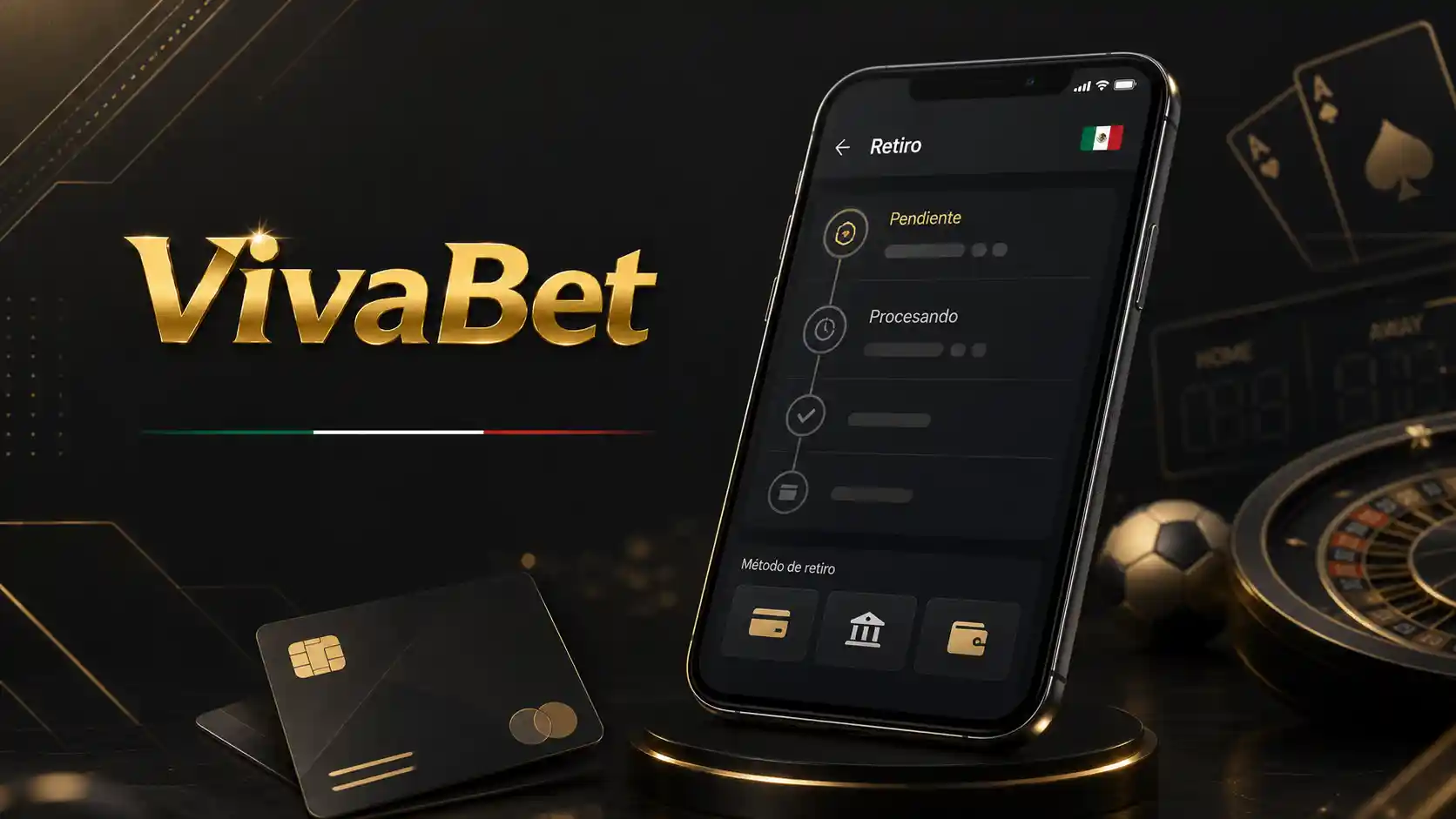 Detalle del estado de un retiro en la app de Vivabet